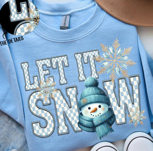 Let It Snow Embroidered Look